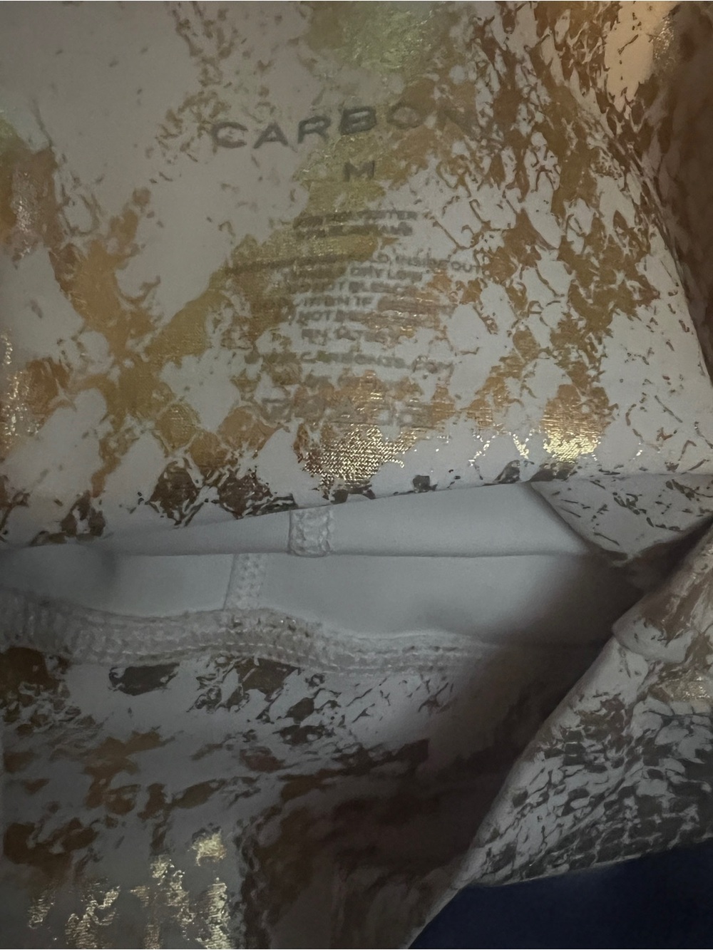 CARBON38 Snakeskin print gold foil workout set leggins & bra Medium - Picture 6 of 6